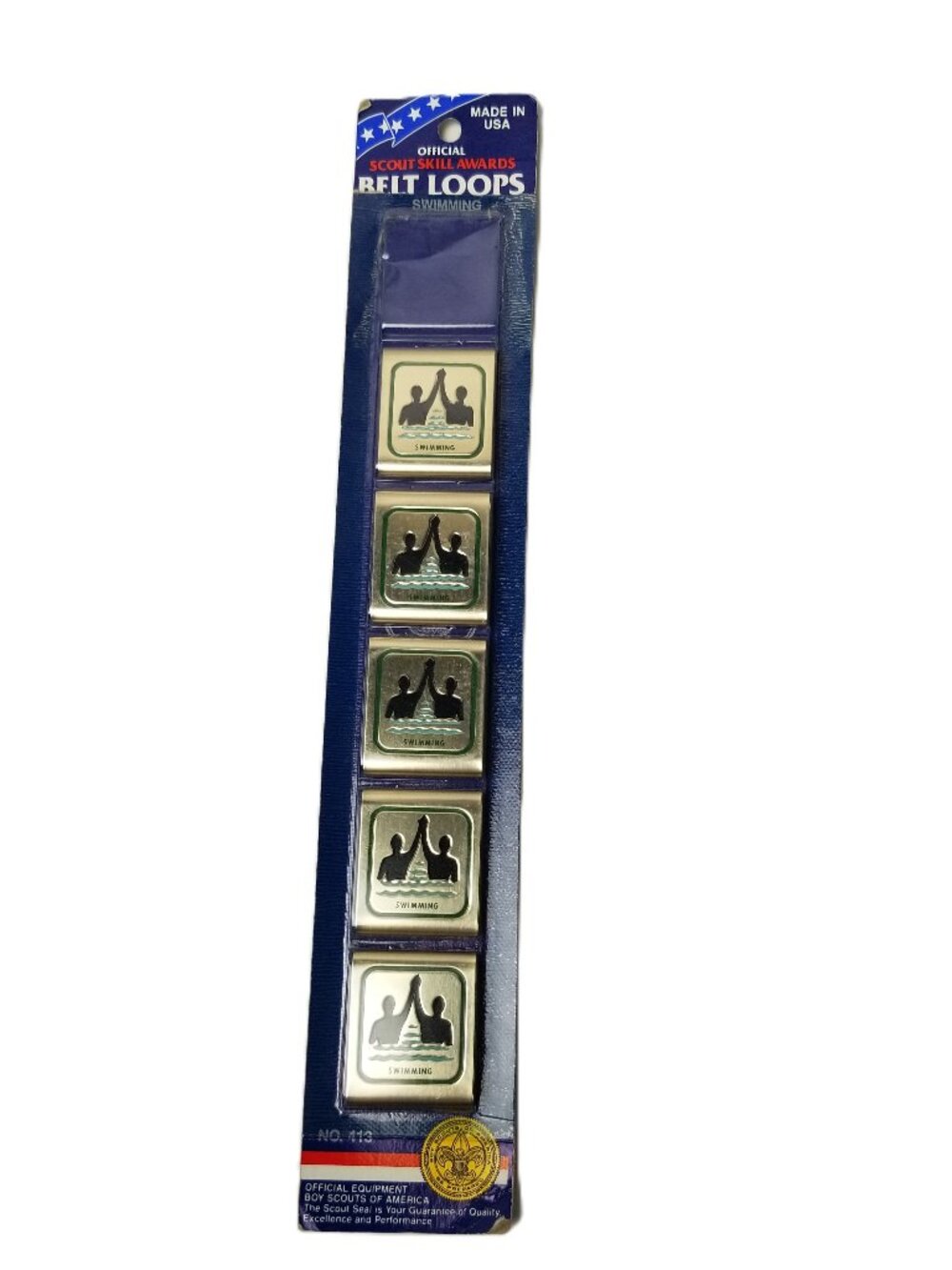 Vintage BSA Swimming Skill Award Belt Loops NOS 5 of 6 Original Card